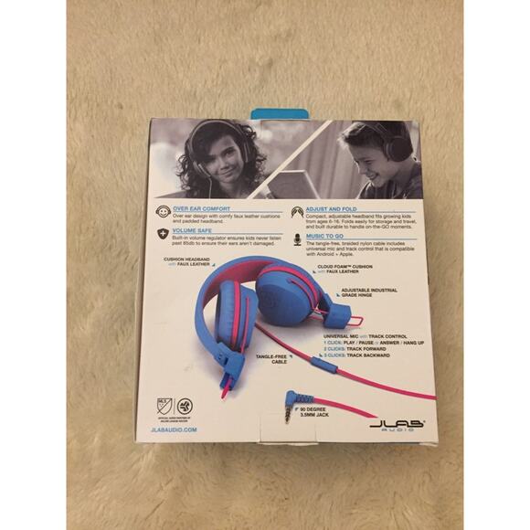 JBuddies Studio Wired Kids Headphones - Pink/Blue - Picture 2 of 3